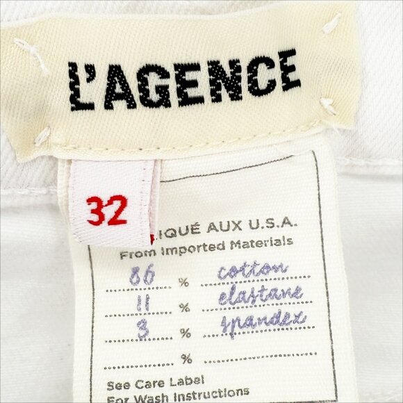 L'agence Jeans Women's 32 White Alexia High Rise Straight Leg Stretch - Picture 7 of 11